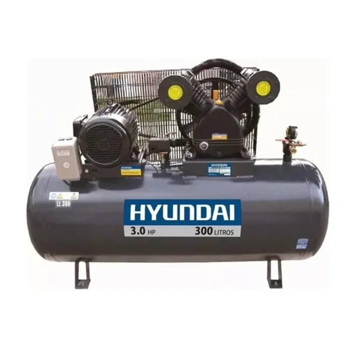 Compresor Hyundai de pistón 5.5HP / 300L / 8BAR (115 PSI) / 380V - Imagen 2